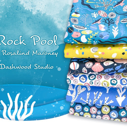 カットクロス Dashwood Studio Rock Pool 1760 Barnacles Navy 7枚目の画像