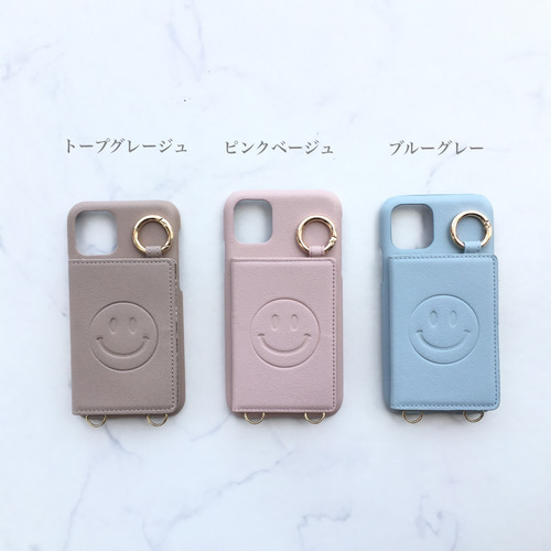 全機種対応 にこちゃん♡ｼｮﾙﾀﾞｰ ﾐﾗｰ 4枚ｶｰﾄﾞ収納 スマホケース