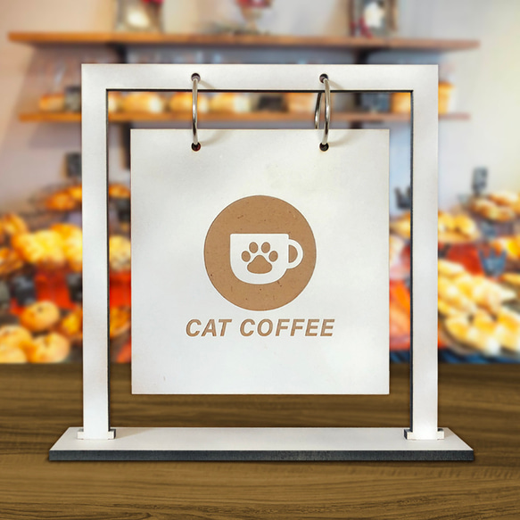 卓上吊り下げ看板(白) 表札・ネームプレート laser pick 通販 15955695