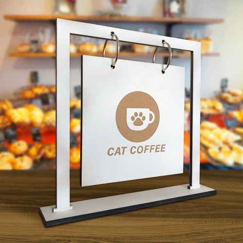 卓上吊り下げ看板(白) 表札・ネームプレート laser pick 通販 15955695