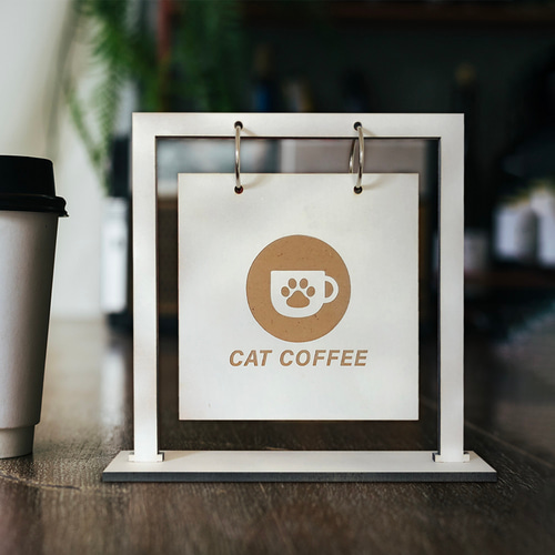 卓上吊り下げ看板(白) 表札・ネームプレート laser pick 通販 15955695