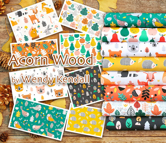 カットクロス Dashwood Studio Acorn Wood 1863 Woodland Bears 7枚目の画像