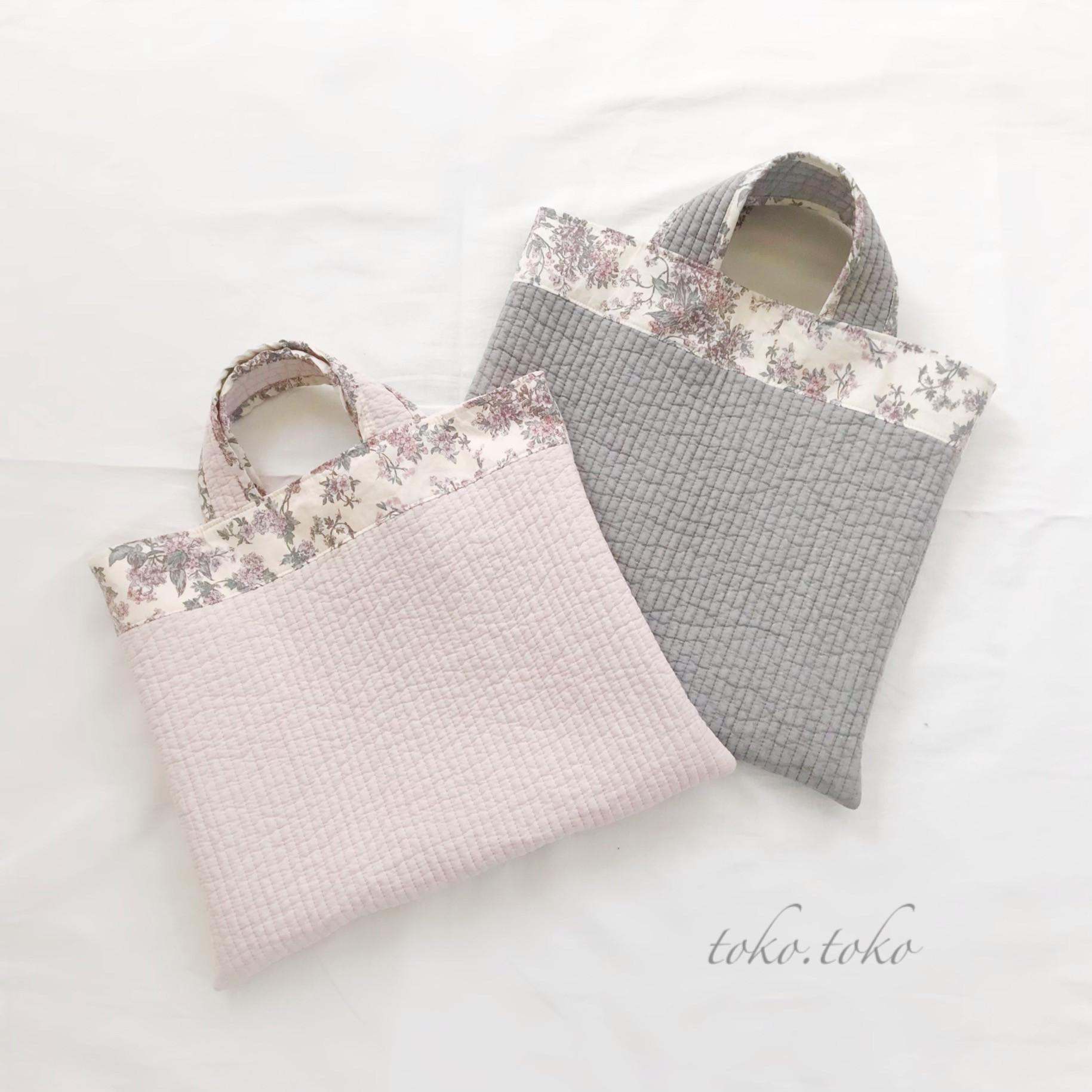 モヘアセータートートバッグ LIBERTY生地使用　handmade