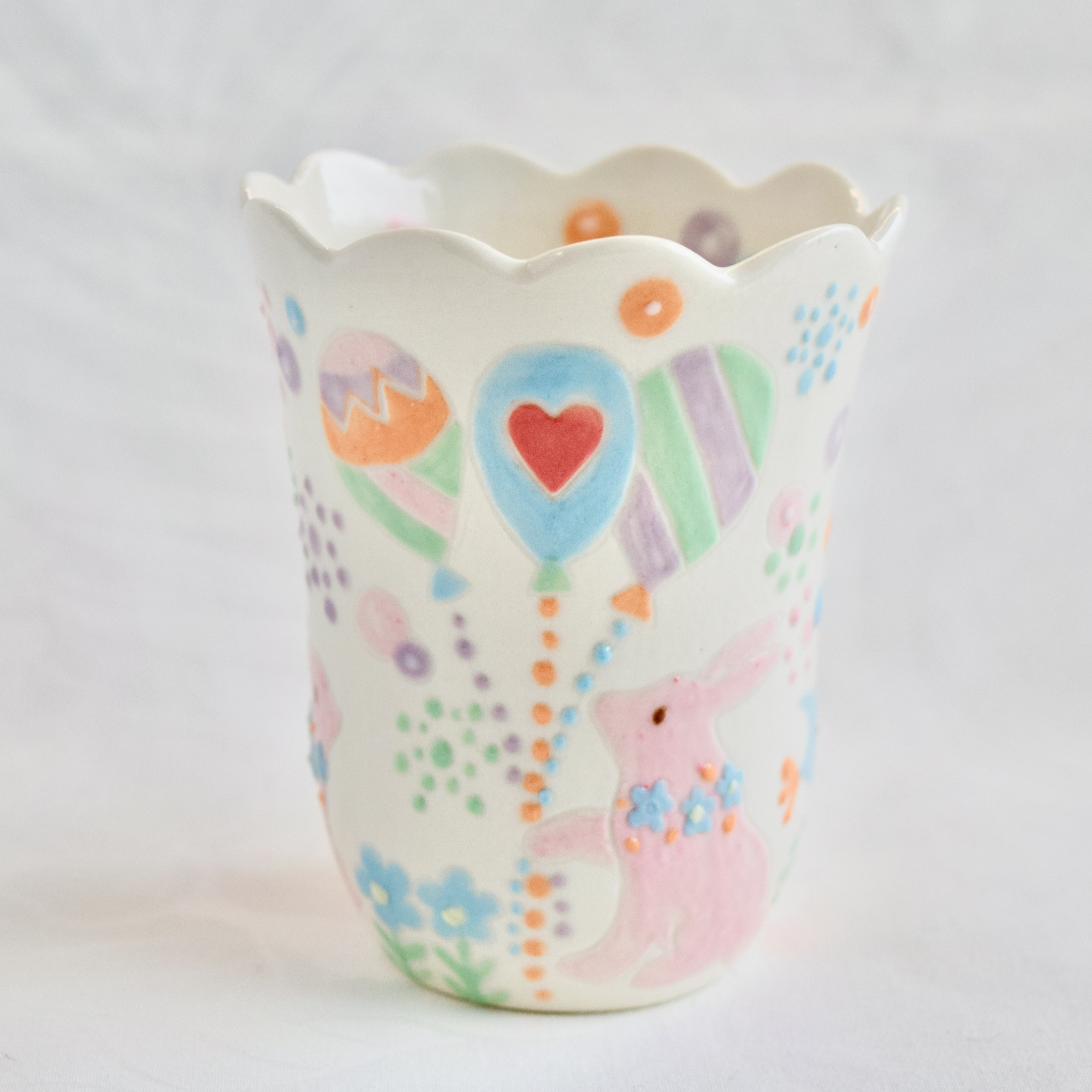 ○ うさぎさんと鳥さん風船 コップ  ○