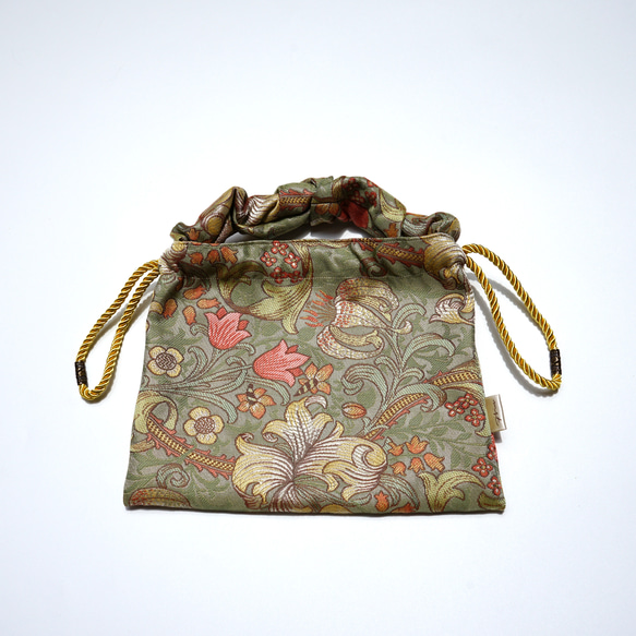 ウィリアム・モリスの『巾着ハンドバッグ』, 巾着バッグ ハンドバッグ 3枚目の画像