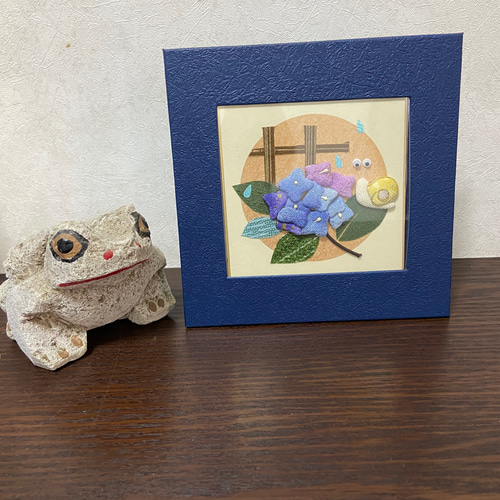押絵 おしえ 紫陽花 あじさい 歳時記 ハンドメイド（押絵飾り