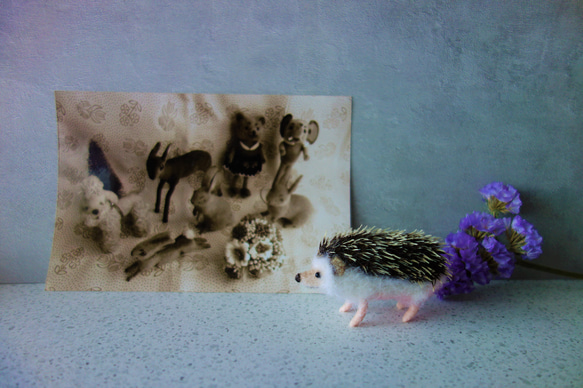 ミニチュア・ハリネズミ　羊毛フェルト　ミニチュア　はりねずみ　ブライス 3枚目の画像