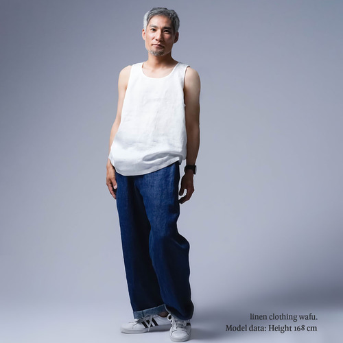 wafu. リネン×コットン リブタンクトップ リネンタンクトップ】 快適の頂点へようこそ 敏感肌 プレミアム