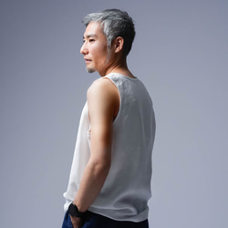 [wafu] 亞麻背心 追求舒適的你不能回頭 敏感肌膚 男士亞麻背心 / 白色 p016e-wh 第9張的照片