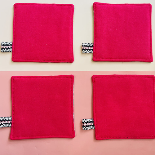 リバティのハギレで作った❤︎胸きゅん❤︎パッチワークコースター 4枚