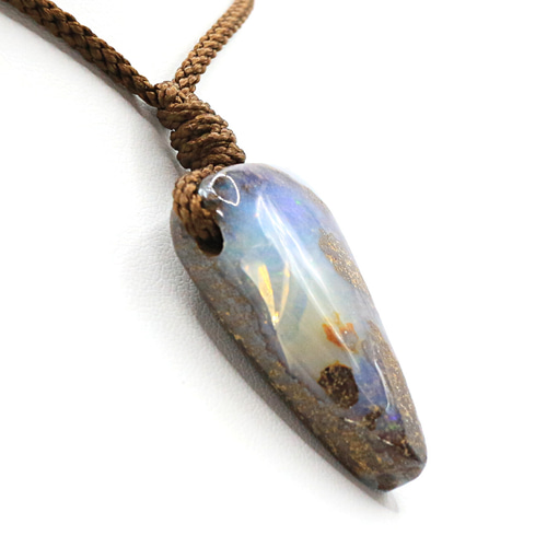 ボルダーオパール 穴あき タンブル ana_tumble167 ネックレス 