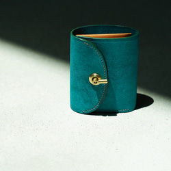 ＊特集掲載＊ flap mini wallet [ターコイズ ] オコシ金具 ver. 10枚目の画像