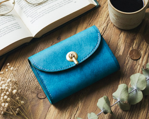 特集掲載＊ flap mini wallet [ターコイズ ] オコシ金具 ver. その他