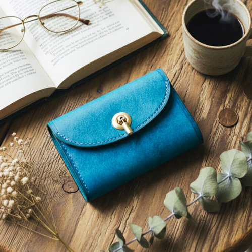 特集掲載＊ flap mini wallet [ターコイズ ] オコシ金具 ver. その他