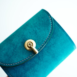 ＊特集掲載＊ flap mini wallet [ターコイズ ] オコシ金具 ver. 11枚目の画像