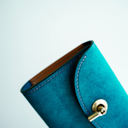 ＊特集掲載＊ flap mini wallet [ターコイズ ] オコシ金具 ver. 12枚目の画像