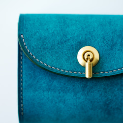 ＊特集掲載＊ flap mini wallet [ターコイズ ] オコシ金具 ver. 13枚目の画像