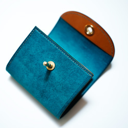 ＊特集掲載＊ flap mini wallet [ターコイズ ] オコシ金具 ver. 5枚目の画像