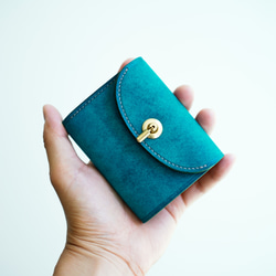 ＊特集掲載＊ flap mini wallet [ターコイズ ] オコシ金具 ver. 4枚目の画像