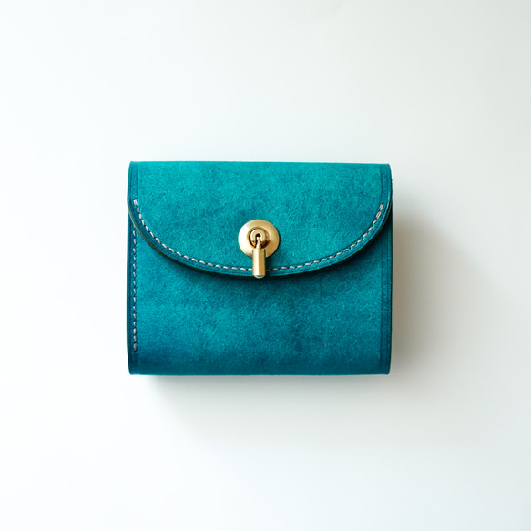 ＊特集掲載＊ flap mini wallet [ターコイズ ] オコシ金具 ver. 1枚目の画像