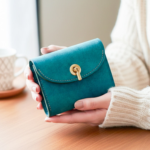 特集掲載＊ flap mini wallet [ターコイズ ] オコシ金具 ver. その他