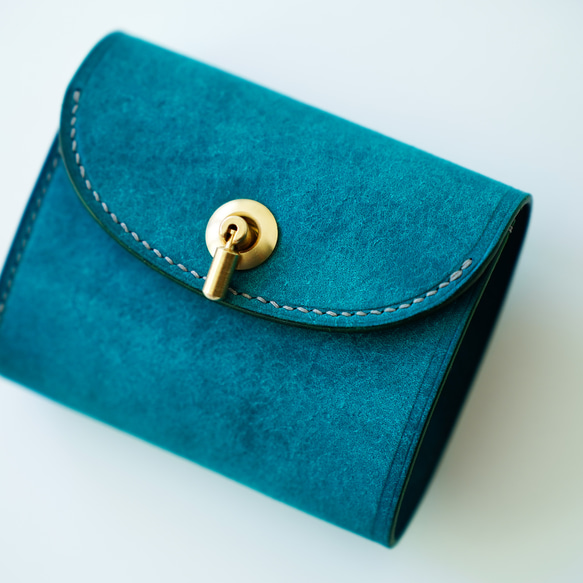 ＊特集掲載＊ flap mini wallet [ターコイズ ] オコシ金具 ver. 14枚目の画像