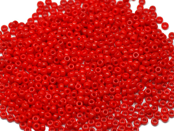 丸小ビーズ オパークレッド 2枚目の画像