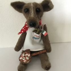 おしごとDog ピザ職人のイタリアングレーハウンド 羊毛フェルト