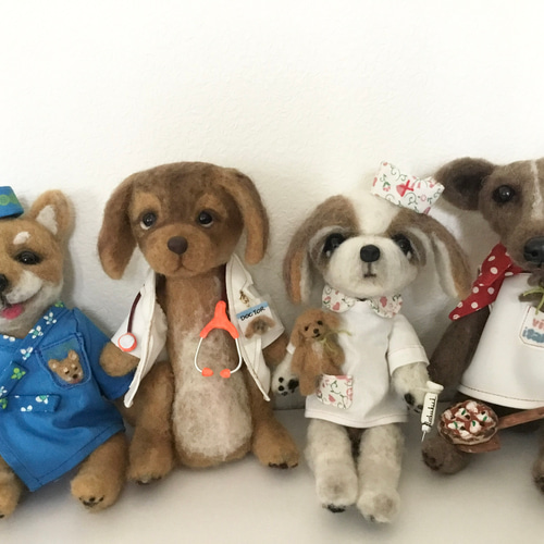 おしごとDog ピザ職人のイタリアングレーハウンド 羊毛フェルト