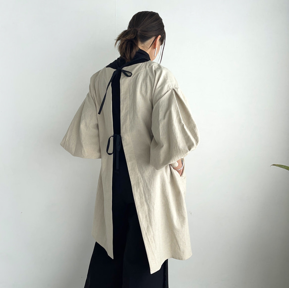 棉麻圍裙（kinari） 第3張的照片