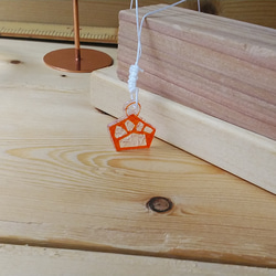 角々猫の手（ミニミニ）ストラップオレンジ 7枚目の画像