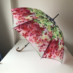 【ワケありな逸品】傘人気№３　ジャポニズム　紅葉の雨傘　レッド　梅雨対策2023 6枚目の画像