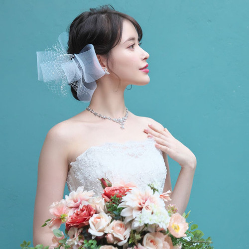 フラワーガーデンジルコニアネックレス&イヤリング/ピアスset RL-05