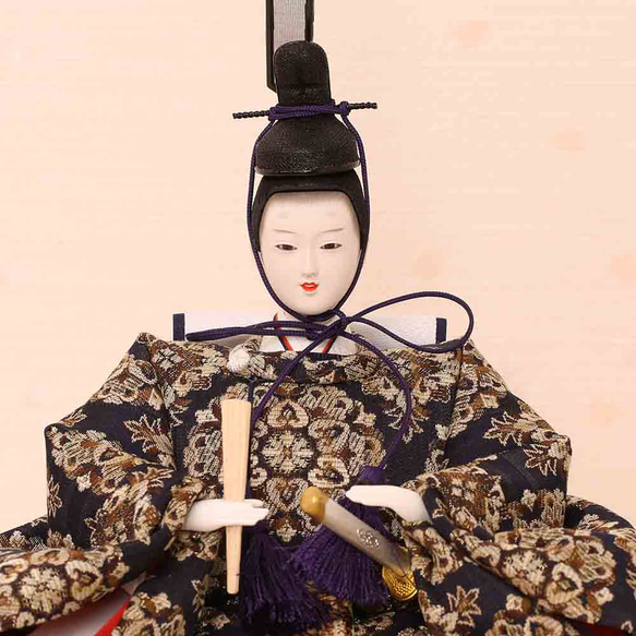 雛人形 新古今雛 小三五親王飾り 正絹帯 桜華 金屏風 工房天祥オリジナル cm 新古今雛 小三五親王飾り