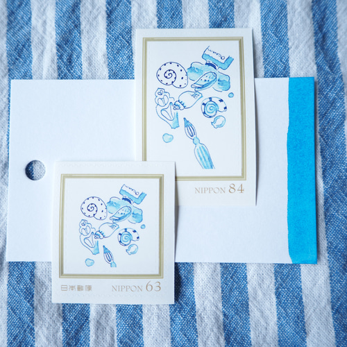 84円切手2枚 海のインク 封筒・便せん armeria 通販 15957071