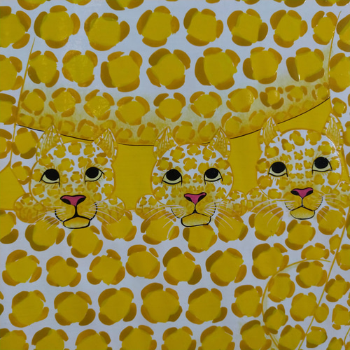 ☆専用商品①『 Yellow Leopard family 』ティンガティンガ by Zuberi