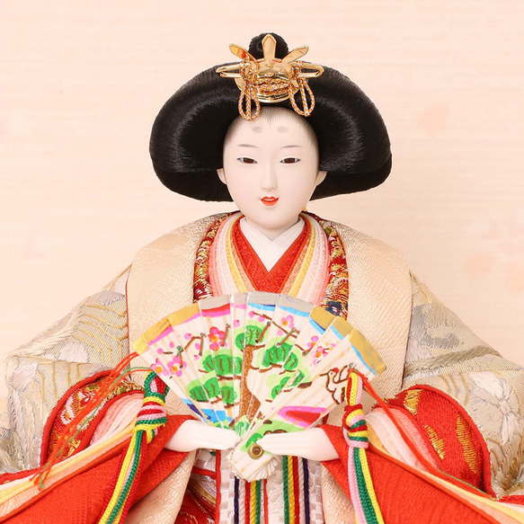 雛人形 新古今雛 小三五親王飾り 正絹帯 桜華 金屏風 工房天祥オリジナル cm 新古今雛 小三五親王飾り
