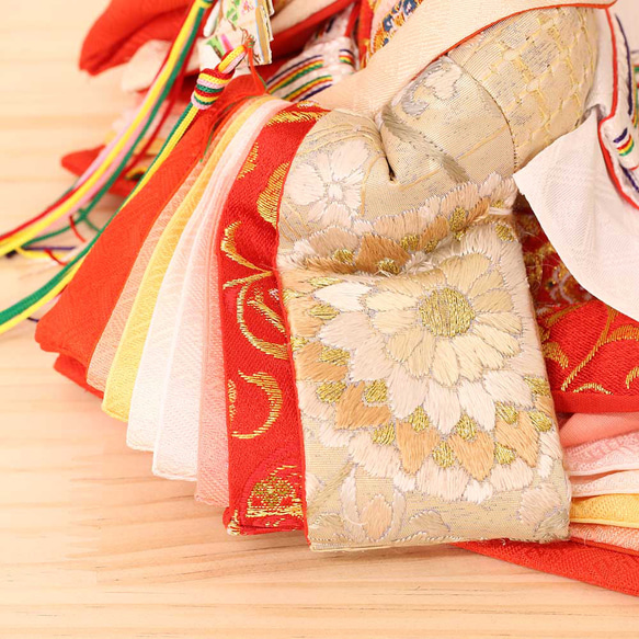 雛人形 新古今雛 小三五親王飾り 正絹帯 桜華 金屏風 工房天祥オリジナル cm 新古今雛 小三五親王飾り