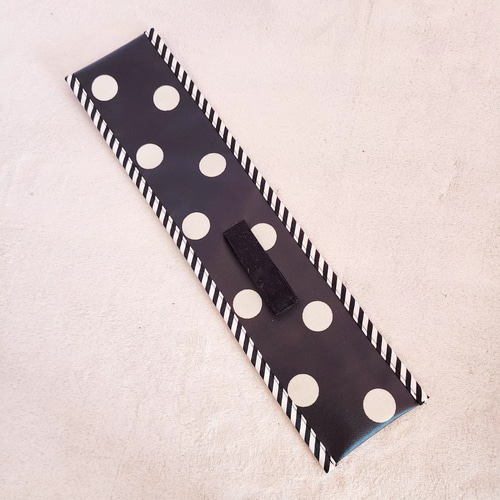 フリルとラミネートのリコーダーケース black×purple その他入園グッズ