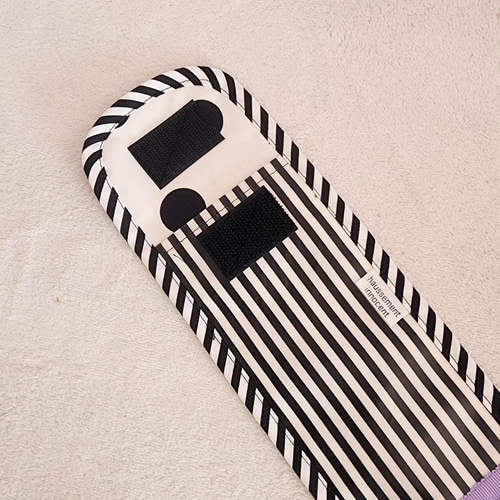 フリルとラミネートのリコーダーケース black×purple その他入園グッズ