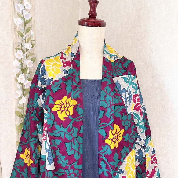 着物から作ったローブ　蛍狩り　着物リメイク 