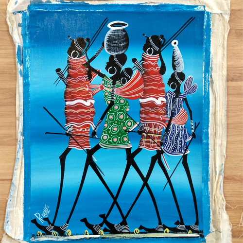 ☆専用商品②『 Masai 5 in blue 』ティンガティンガ by R.Duke 35
