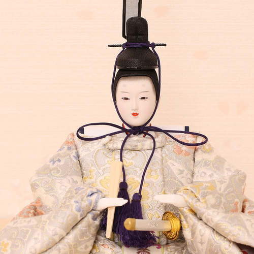 雛人形 新古今雛 小三五親王飾り 正絹帯 桜華 金屏風 工房天祥