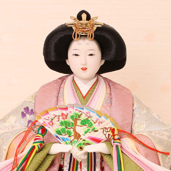 雛人形 新古今雛 小三五親王飾り 正絹帯 桜華 金屏風 工房天祥オリジナル cm 新古今雛 小三五親王飾り