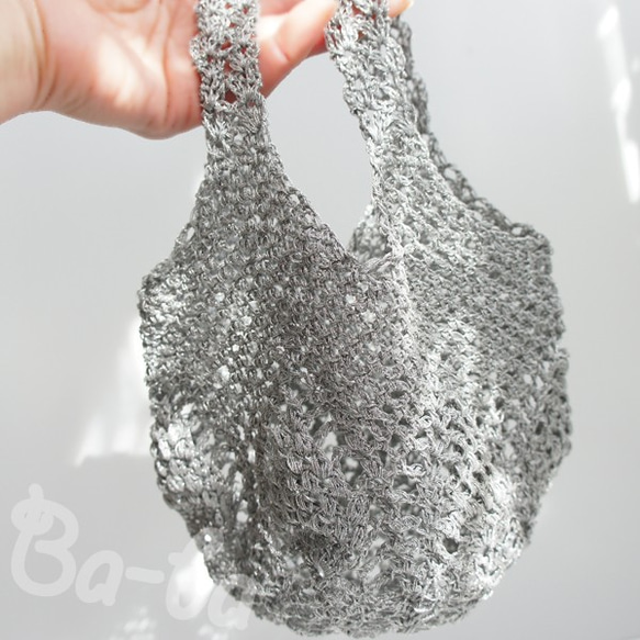 Ba-ba handmade Openwork knitting multi bag No.MB35 第8張的照片