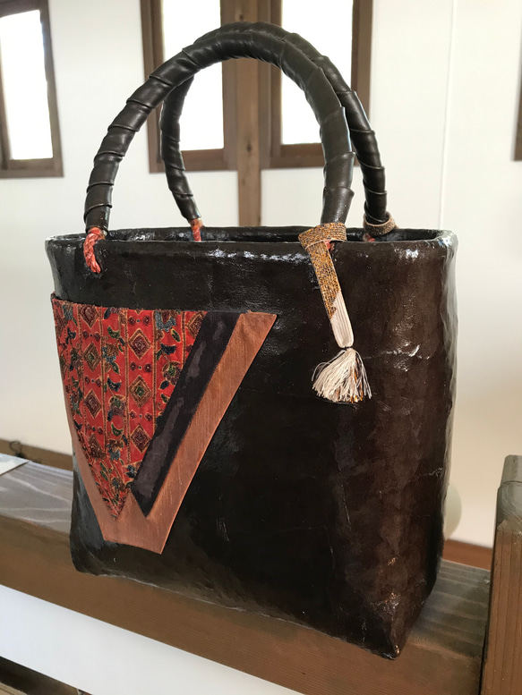 一閑張り籠バッグ かごバッグ atelier-fumika 通販 15957275 一閑張り籠バッグ かごバッグ atelier-fumika 通販 15957275