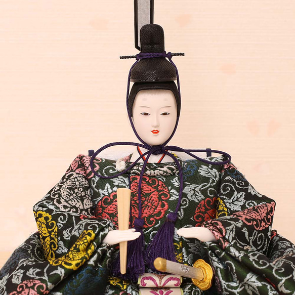 雛人形 新古今雛 小三五親王飾り 正絹帯 桜華 金屏風 工房天祥オリジナル cm 新古今雛 小三五親王飾り