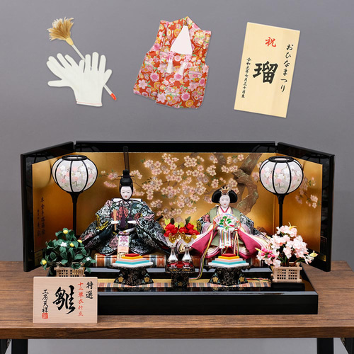 高級ひな祭り飾り道具　桜、橘　2点セット