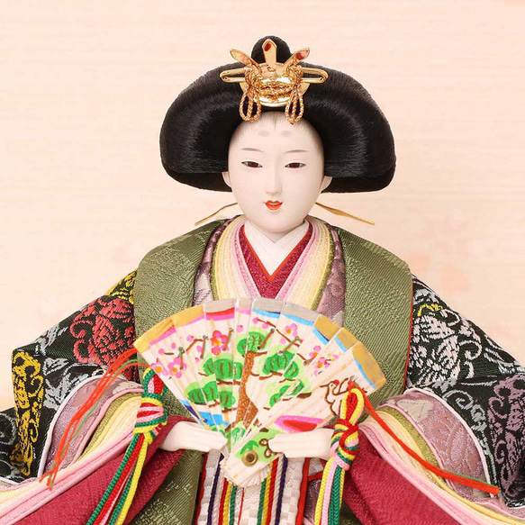 雛人形 新古今雛 小三五親王飾り 正絹帯 桜華 金屏風 工房天祥オリジナル cm 新古今雛 小三五親王飾り