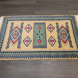 新品　SALE　高級ラグ　パキスタン手織り絨毯　玄関マット　アクセントラグ　76x121cm　＃192 2枚目の画像